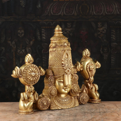 Brass Balaji Head Statue Antique Religious Decor Idol 15" by vendor-unknown - Gifting (View 5)