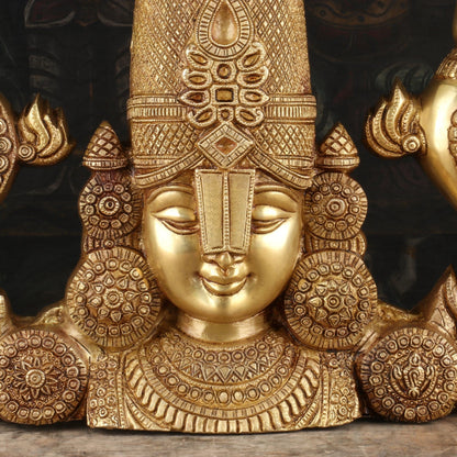 Brass Balaji Head Statue Antique Religious Decor Idol 15" by vendor-unknown - Gifting (View 2)
