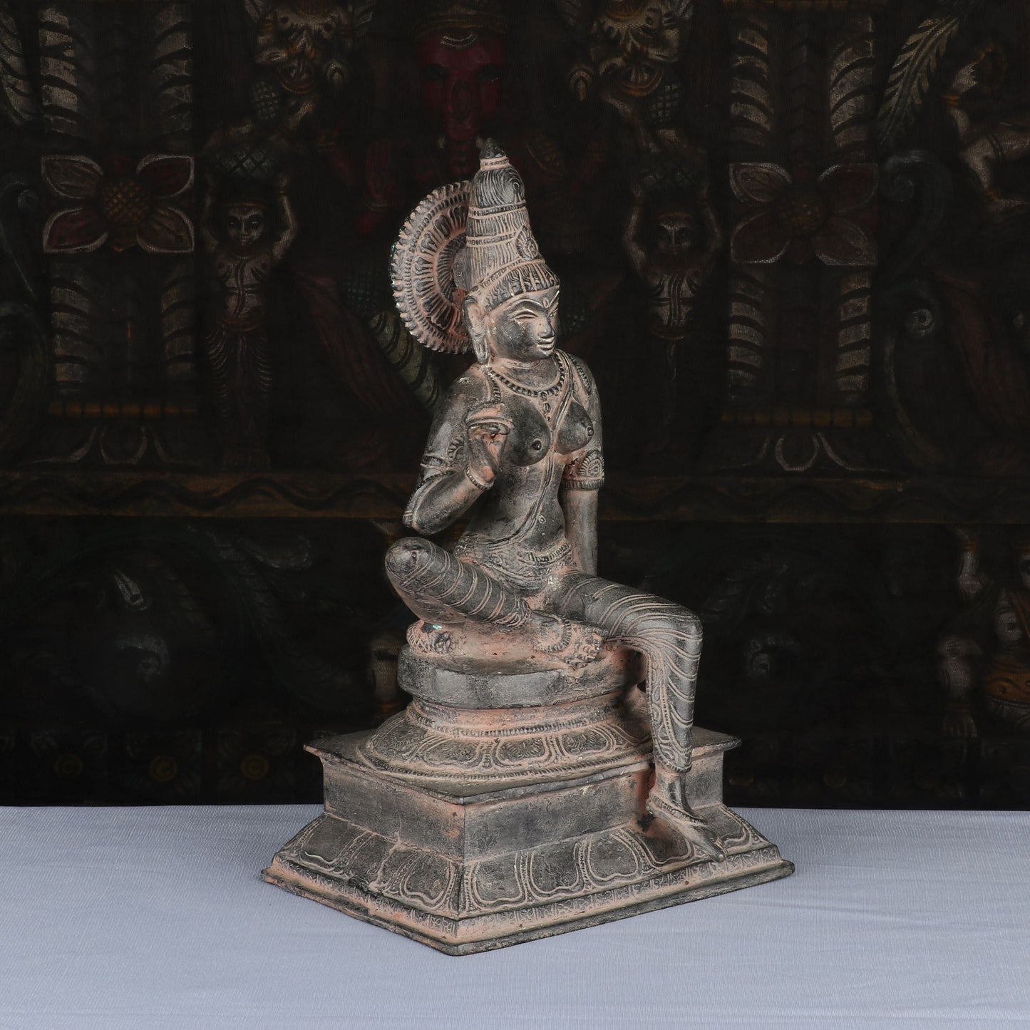 Brass Goddess Parvati Statue Idol Religious Antique Finished Home Temple Decor 1 Feet