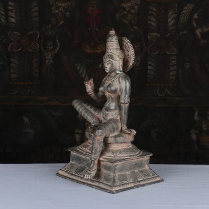 Brass Goddess Parvati Statue Idol Religious Antique Finished Home Temple Decor 1 Feet by vendor-unknown - Hindu Gods (View 4)