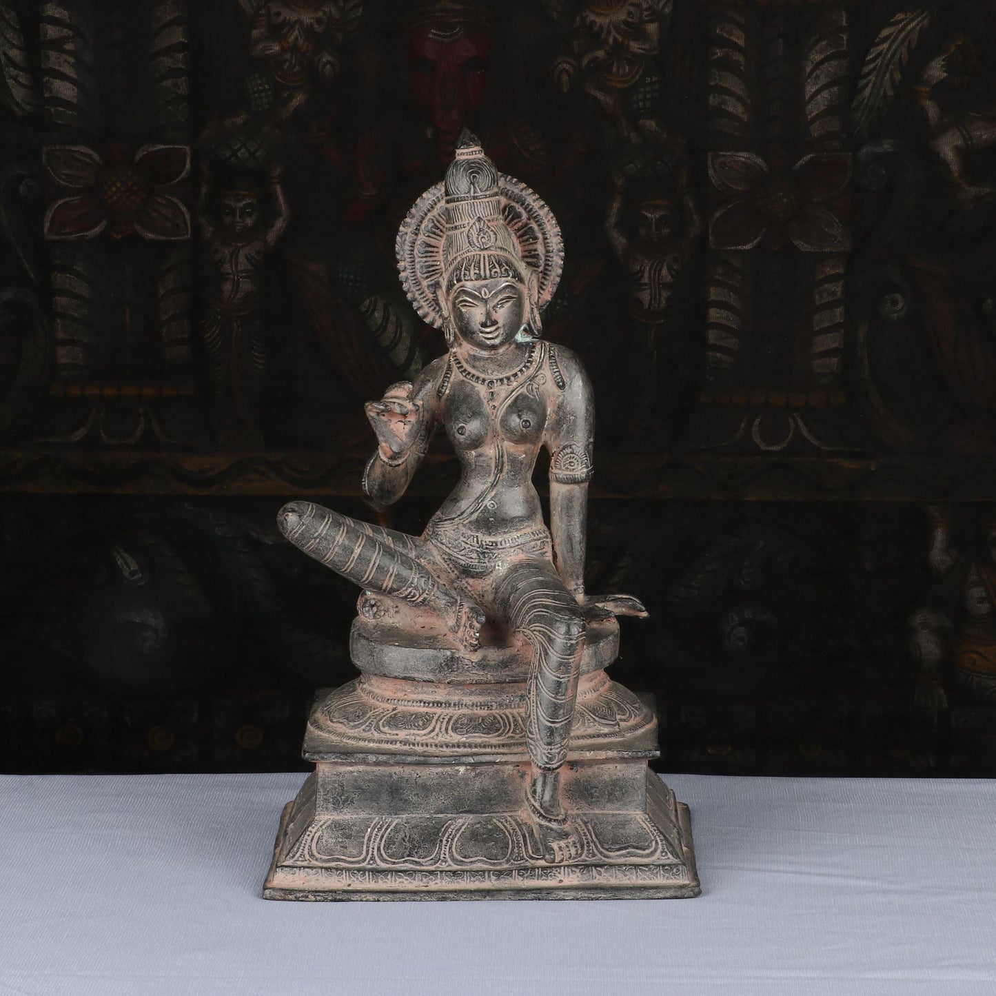 Brass Goddess Parvati Statue Idol Religious Antique Finished Home Temple Decor 1 Feet