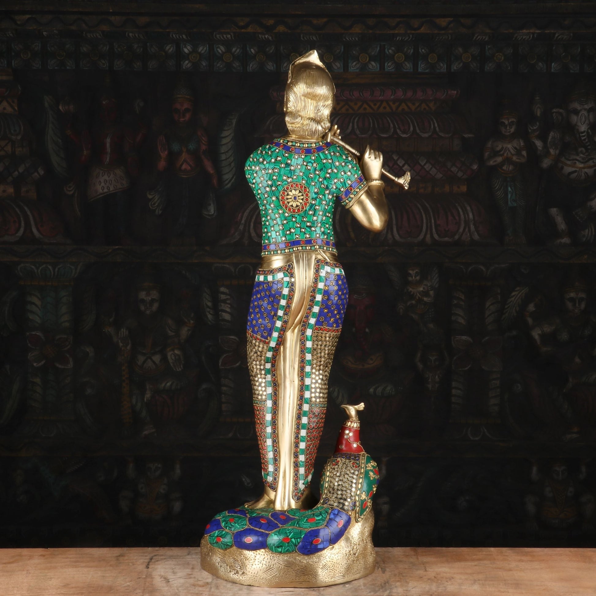 Brass Krishna Statue with Flute 2.5 Feet by StatueStudio - Image 6