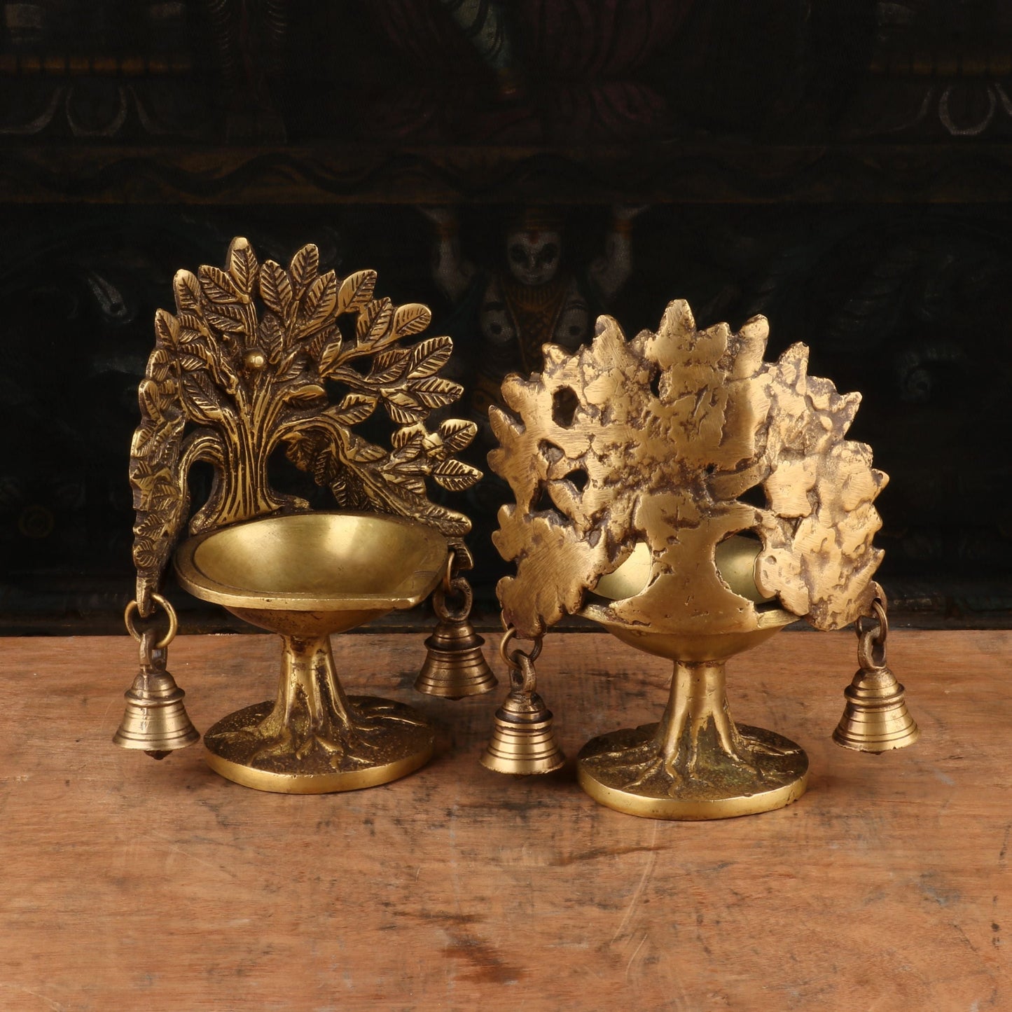 Brass Diya Pair Oil Lamp 7"