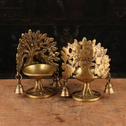 Brass Diya Pair Oil Lamp 7" by vendor-unknown - Spiritual (View 3)