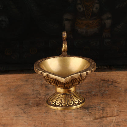 Brass Diya Oil Lamp 2.5" by vendor-unknown - Spiritual (View 4)
