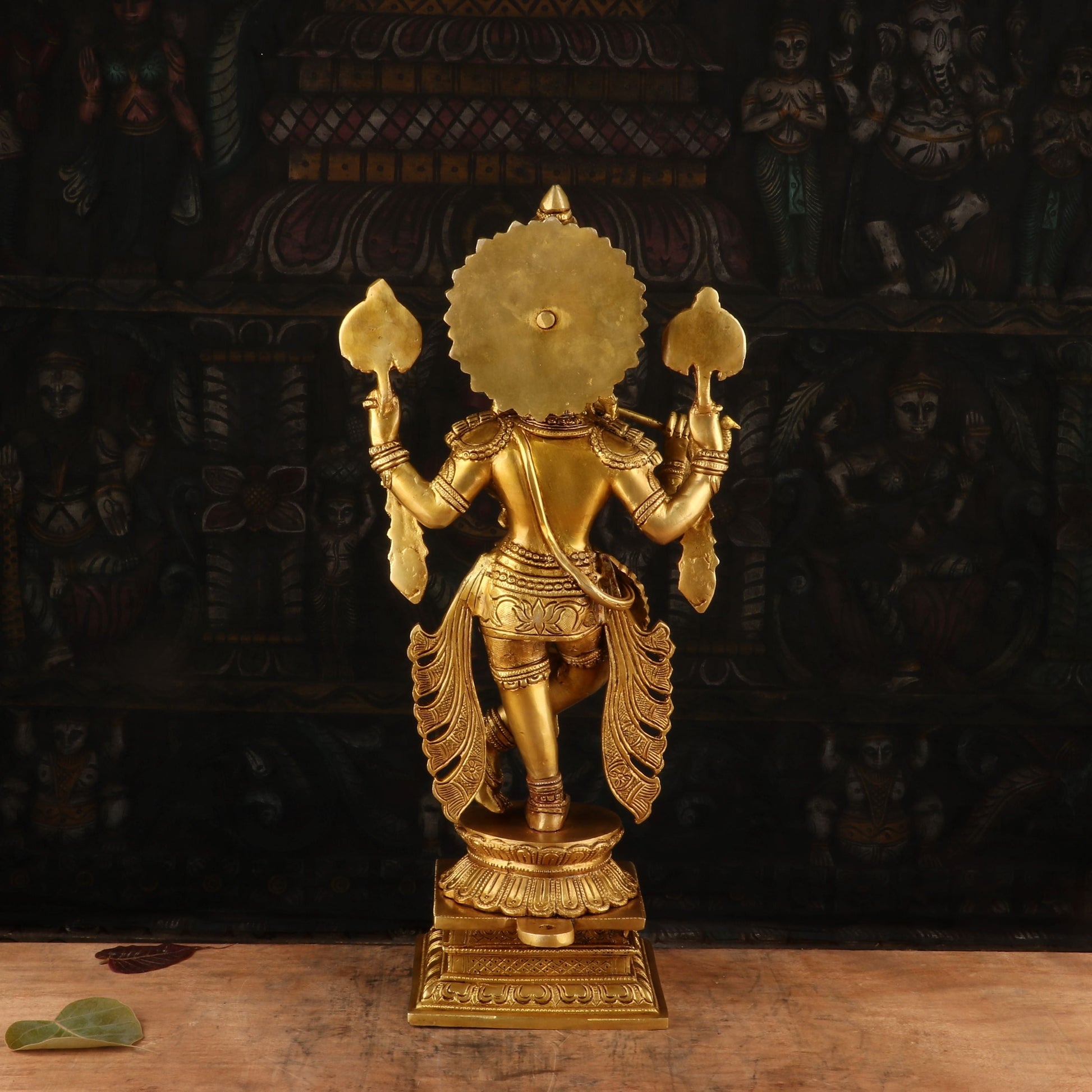Brass Krishna Statue Idol Religious For Home Temple Decor Showpiece 20" - Image 5