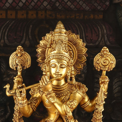 Brass Krishna Statue Idol Religious For Home Temple Decor Showpiece 20" by vendor-unknown - Hindu Gods (View 6)