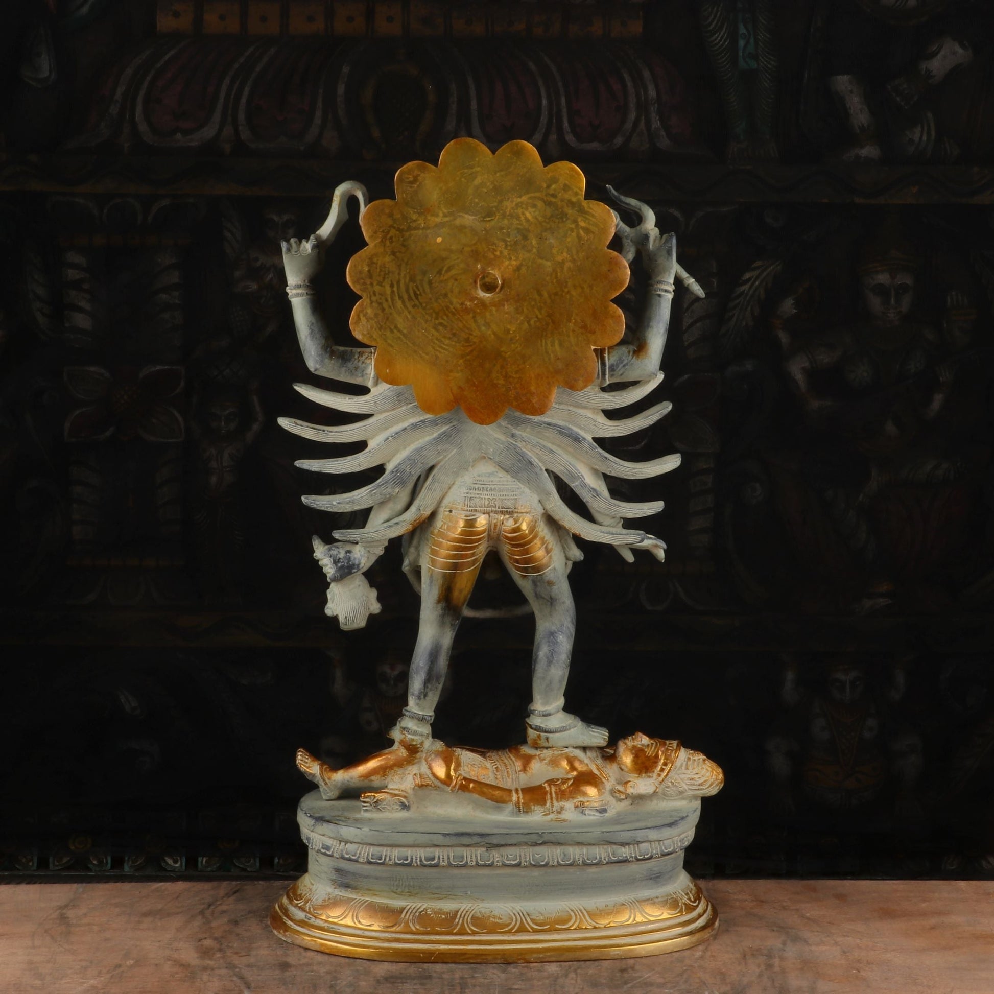 Brass Maa Kali Statue Antique Finished Idol Reigious Home Temple Decor 1.5 Feet - Image 5