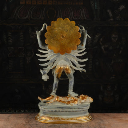 Brass Maa Kali Statue Antique Finished Idol Reigious Home Temple Decor 1.5 Feet by vendor-unknown - Masterpieces (View 5)