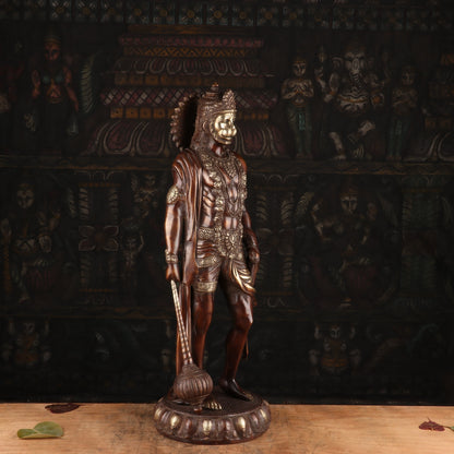Brass Antique Standing Mahabali Hanuman Statue Idol Home Religious Decor 2 Feet by vendor-unknown - Hindu Gods (View 5)