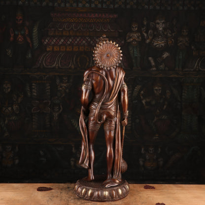 Brass Antique Standing Mahabali Hanuman Statue Idol Home Religious Decor 2 Feet by vendor-unknown - Hindu Gods (View 6)