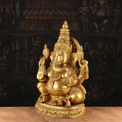 Superfine Brass Surya Ganesha Statue For Home Decor Showpiece 20" by vendor-unknown - Hindu Gods (View 3)
