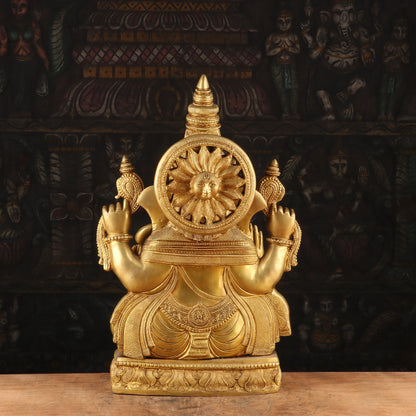 Superfine Brass Surya Ganesha Statue For Home Decor Showpiece 20" by vendor-unknown - Hindu Gods (View 5)