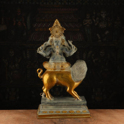 Brass Heramba Ganesha Idol Antique Finish For Home Decor 2 Feet by vendor-unknown - Hindu Gods (View 5)