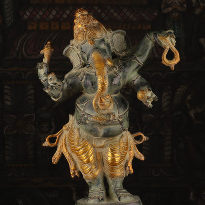 Brass Standing Ganesha Statue Antique Finish For Home Decor 2 Feet by vendor-unknown - Hindu Gods (View 6)