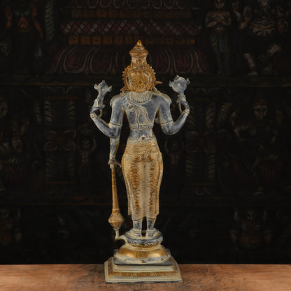 Brass Lord Standing Vishnu Statue Antique Finish Idol Religious Decor 20" by vendor-unknown - Hindu Gods (View 5)