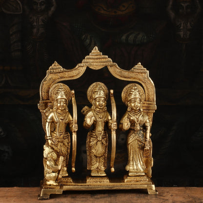 Brass Antique Ram Darbar Statue Rama Family Idol Religious Home Temple Decor 7" by vendor-unknown - Hindu Gods