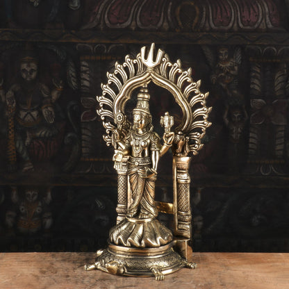 Brass Balaji Statue On Tortoise Antique Religious Venkateshvara Idol Decor 16" by vendor-unknown - Gifting (View 4)