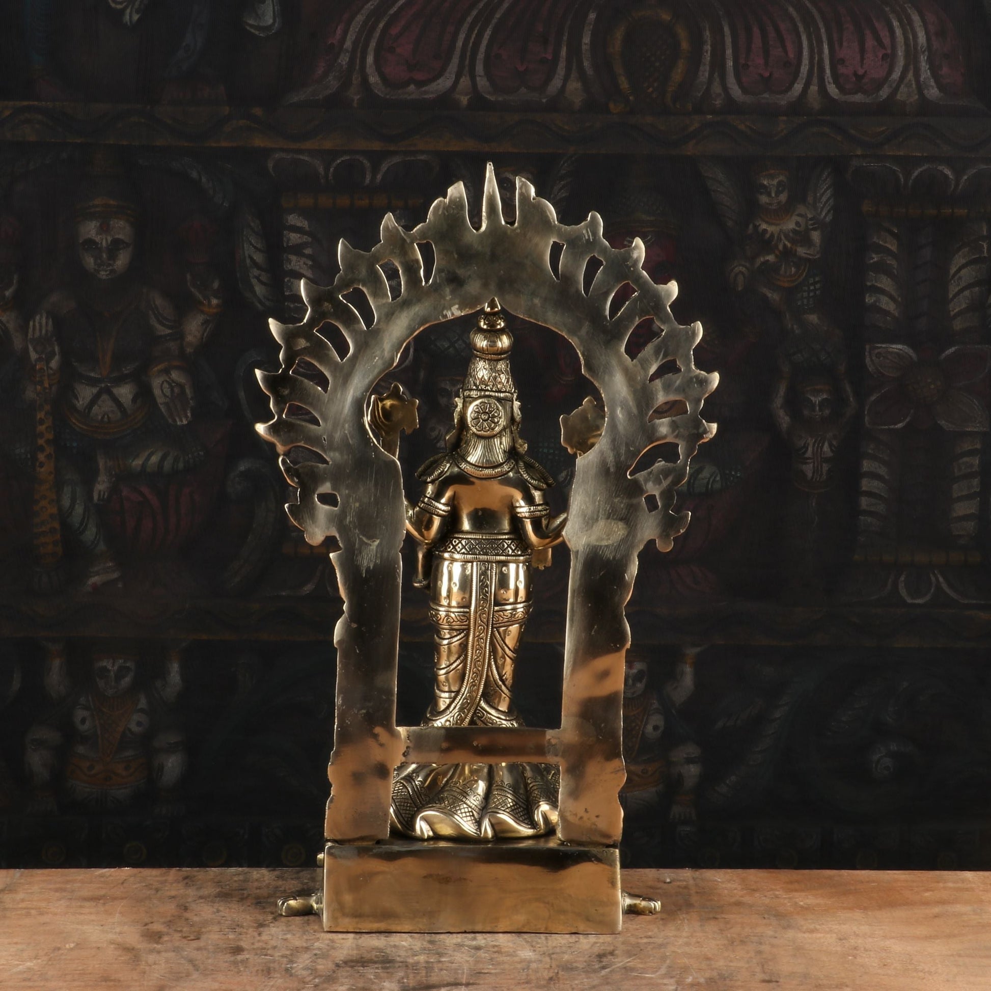 Brass Balaji Statue On Tortoise Antique Religious Venkateshvara Idol Decor 16" - Image 6