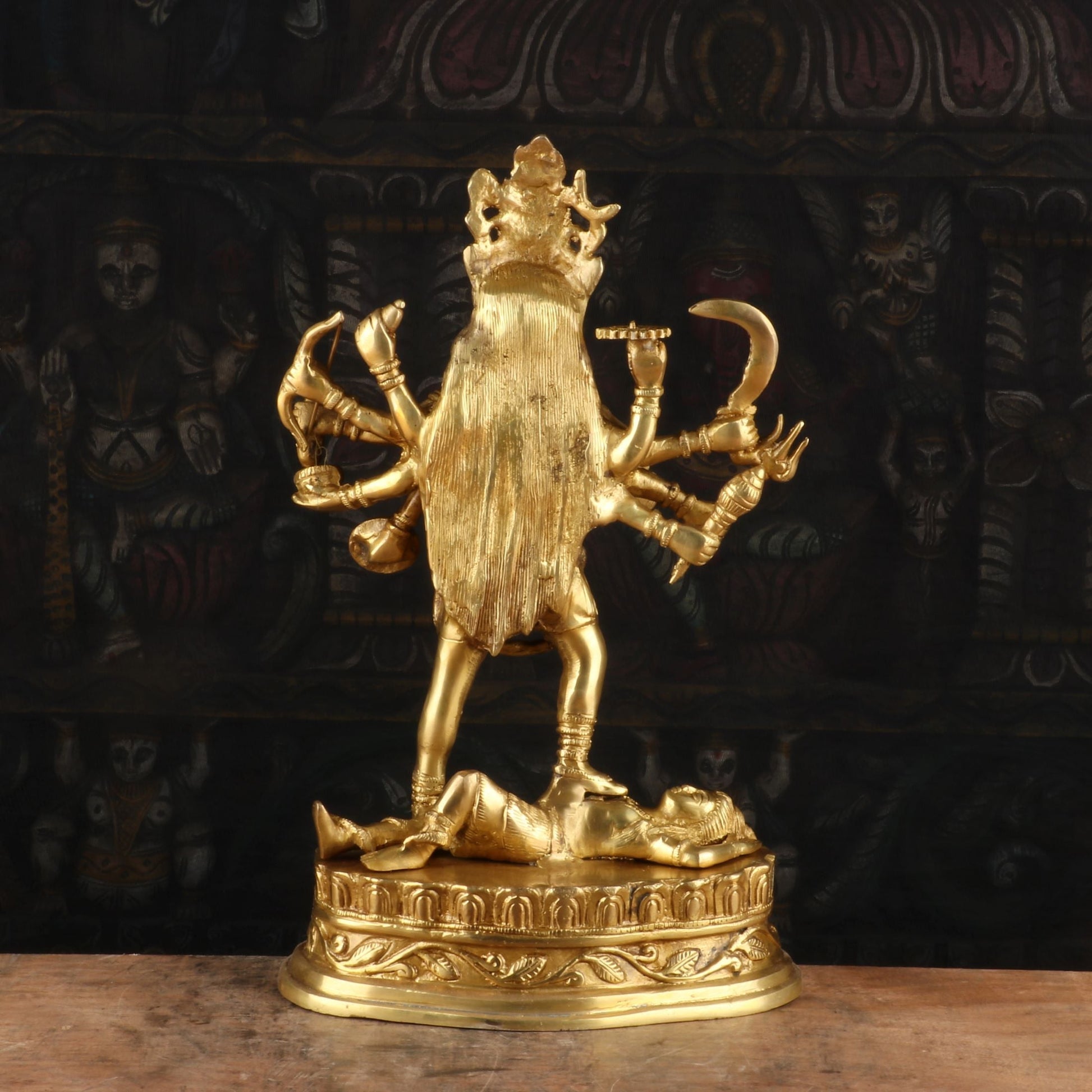 Brass Maa Kali Statue Idol Reigious Home Temple Decor 15" - Image 5