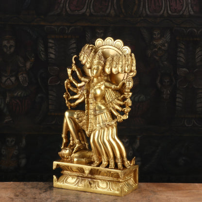 Brass 10 Face Maa Kali Statue Idol Reigious Home Temple Decor 15" by vendor-unknown - Masterpieces (View 3)