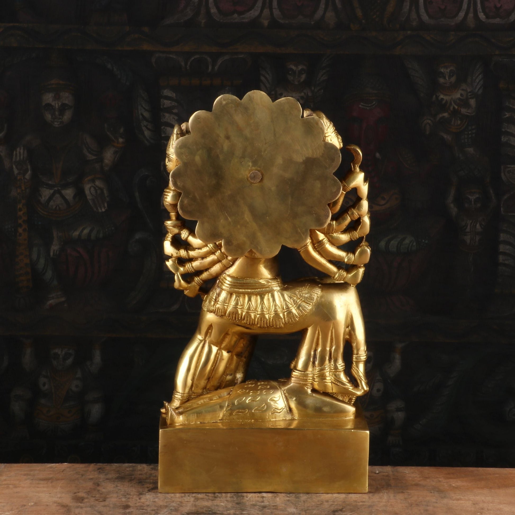 Brass 10 Face Maa Kali Statue Idol Reigious Home Temple Decor 15" - Image 5