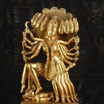 Brass 10 Face Maa Kali Statue Idol Reigious Home Temple Decor 15" by vendor-unknown - Masterpieces (View 6)