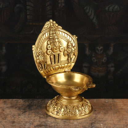 Brass Balaji Diya For Home Temple Religious Decor Showpiece 9" by vendor-unknown - Spiritual (View 3)