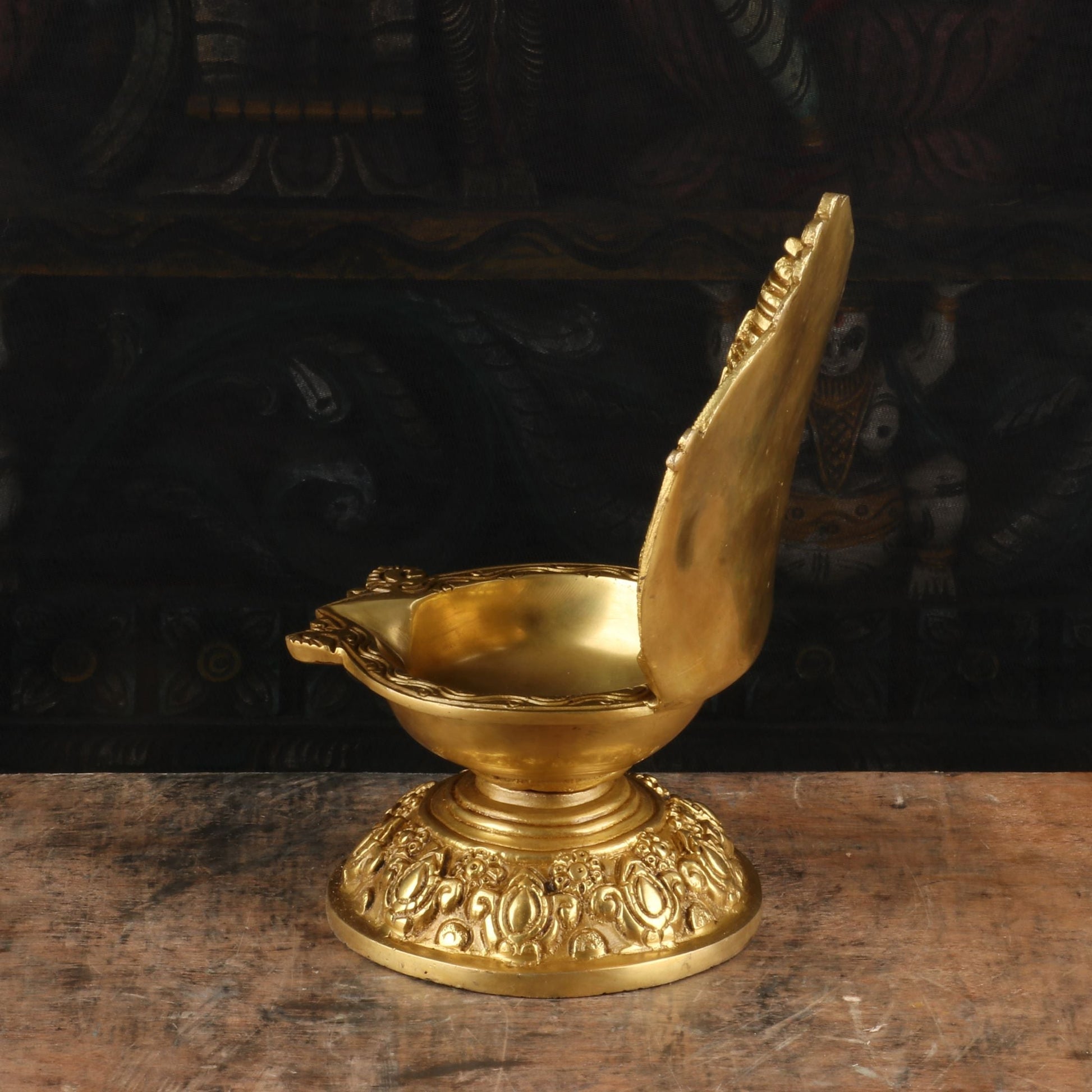 Brass Balaji Diya For Home Temple Religious Decor Showpiece 9" - Image 4