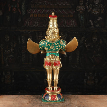 Standing Garuda Brass Statue Idol For Temple Home Decor Showpiece 22" by vendor-unknown - Hindu Gods (View 5)