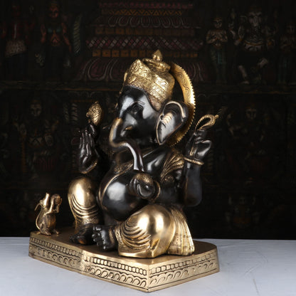 Brass Ganpati Idol Antique Finish For Home Decor 2 Feet by vendor-unknown - Hindu Gods (View 4)