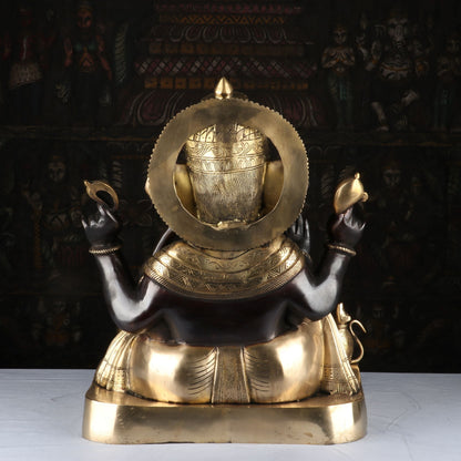 Brass Ganpati Idol Antique Finish For Home Decor 2 Feet by vendor-unknown - Hindu Gods (View 5)