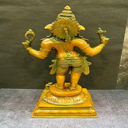 Brass Lord Ganesha Statue Copper Patina Finish For Home Decor Idol 20" by vendor-unknown - Hindu Gods (View 5)