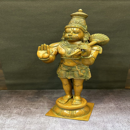Brass Large Standing Hanuman Idol Copper Patina Finish For Home Decor 2 Feet by vendor-unknown - Hindu Gods (View 4)