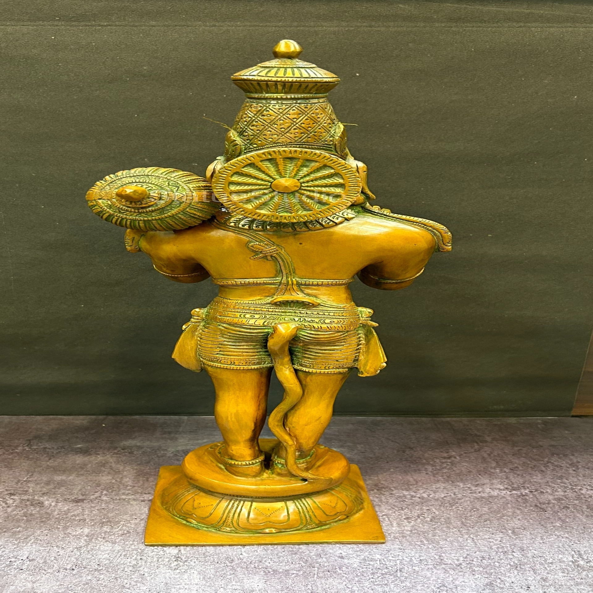 Brass Large Standing Hanuman Idol Copper Patina Finish For Home Decor 2 Feet - Image 5