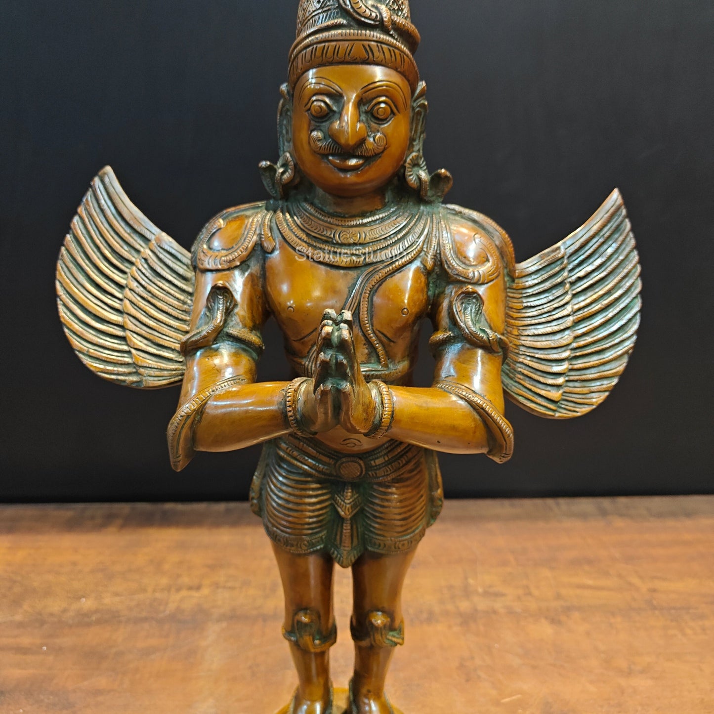 Brass Standing Garuda Statue Copper Patina Finish 2 Feet