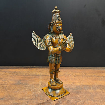 Brass Standing Garuda Statue Copper Patina Finish 2 Feet by vendor-unknown - Hindu Gods (View 5)