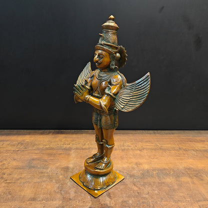 Brass Standing Garuda Statue Copper Patina Finish 2 Feet by vendor-unknown - Hindu Gods (View 6)