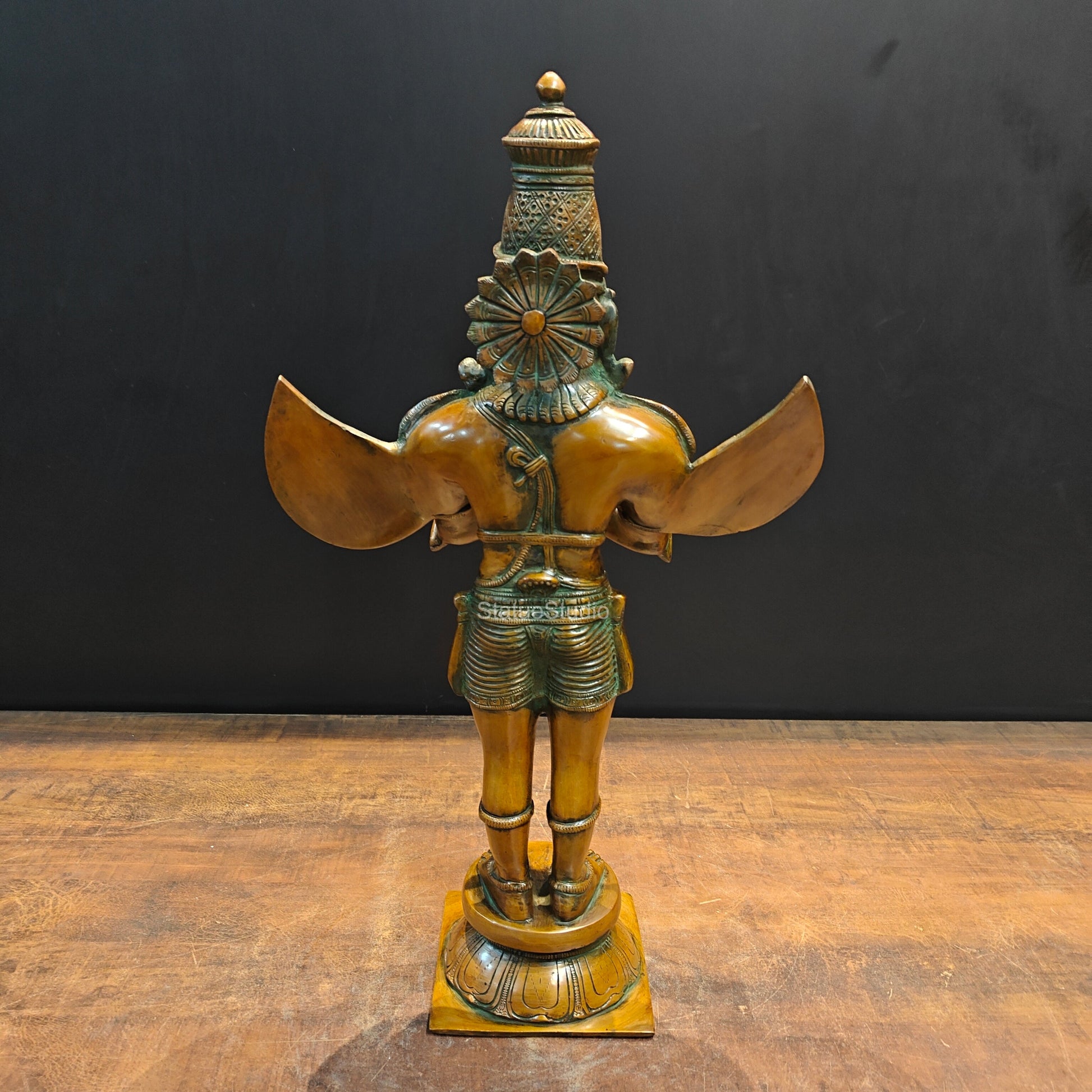 Brass Standing Garuda Statue Copper Patina Finish 2 Feet - Image 8