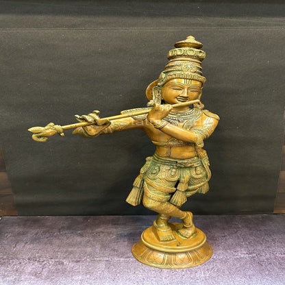Brass Krishna Statue in Copper Patina Finish 2 Feet by StatueStudio by vendor-unknown - Hindu Gods (View 3)