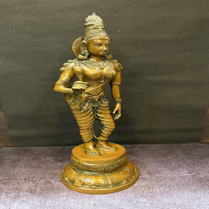 Brass Standing Parvati Idol Uma Devi Statue Copper Patina Finish For Home Decor 1.5 Feet by vendor-unknown - Hindu Gods (View 2)
