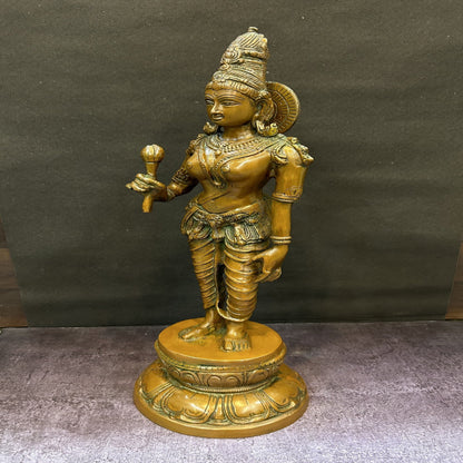 Brass Standing Parvati Idol Uma Devi Statue Copper Patina Finish For Home Decor 1.5 Feet by vendor-unknown - Hindu Gods (View 3)