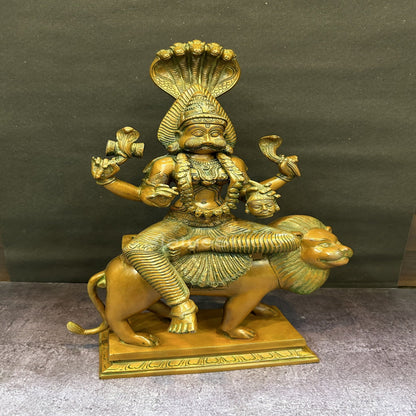 Brass Pratyangira Devi Bhadrakali Statue Copper Patina Finish For Home Decor 19" by vendor-unknown - Hindu Gods (View 2)