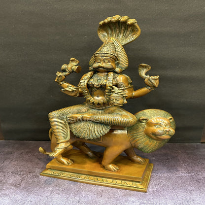 Brass Pratyangira Devi Bhadrakali Statue Copper Patina Finish For Home Decor 19" by vendor-unknown - Hindu Gods (View 3)