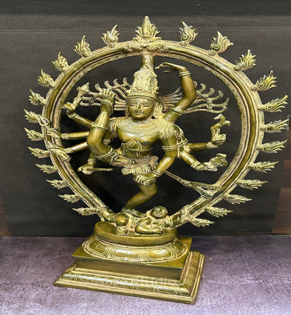 Brass Nataraja Idol Dancing Shiva Statue Copper Patina Finish For Home Decor 2 Feet by vendor-unknown - Hindu Gods (View 2)