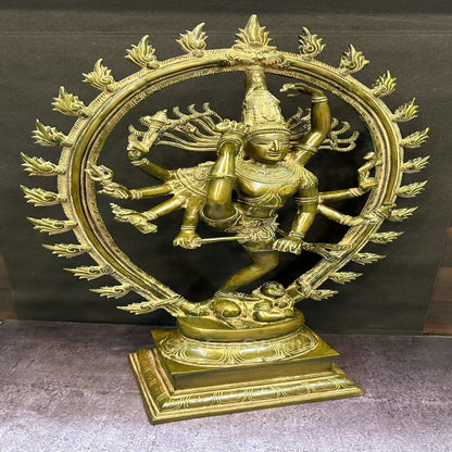 Brass Nataraja Idol Dancing Shiva Statue Copper Patina Finish For Home Decor 2 Feet by vendor-unknown - Hindu Gods (View 3)