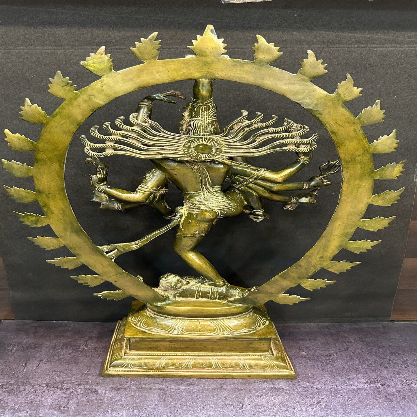 Brass Nataraja Idol Dancing Shiva Statue Copper Patina Finish For Home Decor 2 Feet