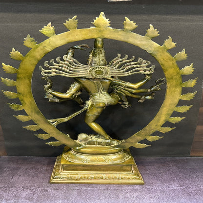 Brass Nataraja Idol Dancing Shiva Statue Copper Patina Finish For Home Decor 2 Feet by vendor-unknown - Hindu Gods (View 4)