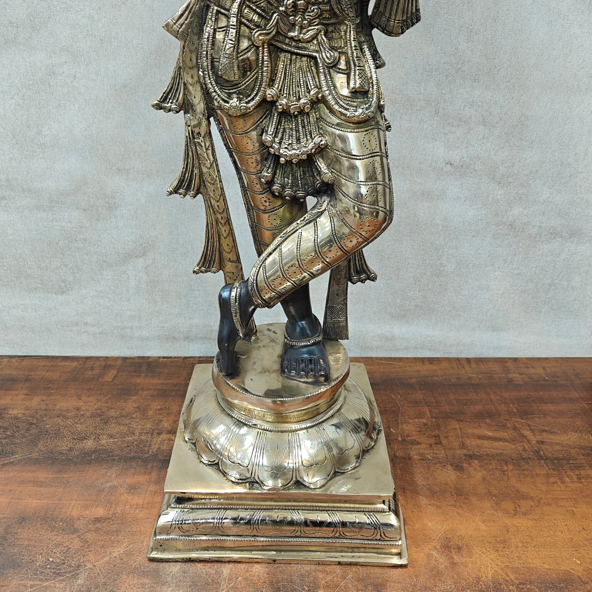 Brass Krishna Idol in Antique Black Finish 3 Feet by StatueStudio - Image 16