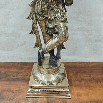 Brass Krishna Idol in Antique Black Finish 3 Feet by StatueStudio by vendor-unknown - Hindu Gods (View 16)